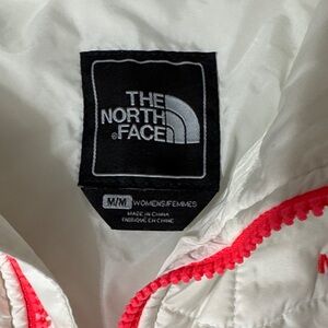 The North Face White Jacket with Pink Trim